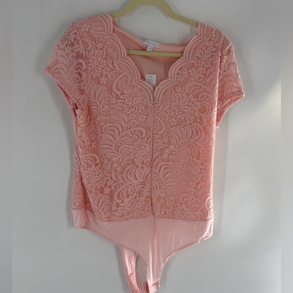 Elegant Pink Lace Women bodysuit - Picture 2 of 7